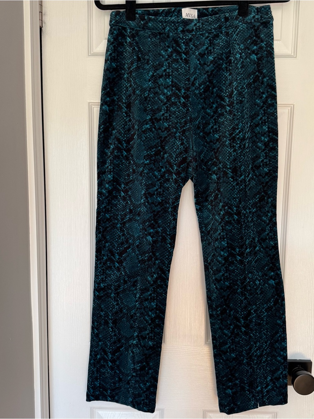 MISA Velvet Snake-Print Pants High Rise Size 4